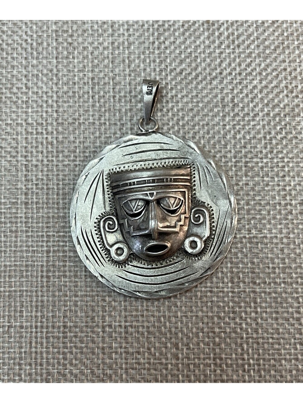 VTG JEM Mexico Sterling Silver Inca Aztec Mayan Calendar Pendant